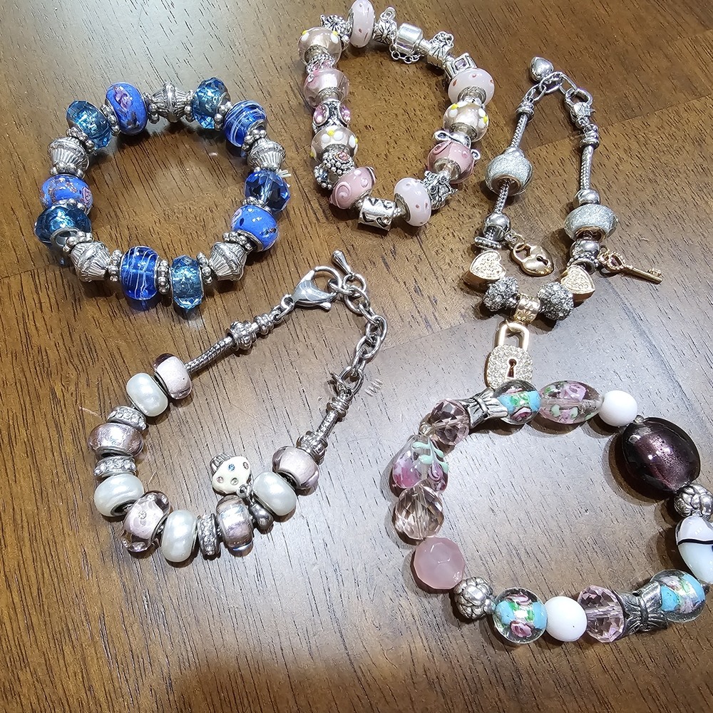 Glass Bead Bracelet Set of Four Bracelets